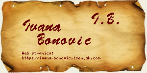 Ivana Bonović vizit kartica